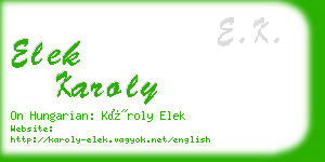 elek karoly business card